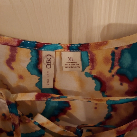 Cato lace up lattice sleeve top new without tag - Picture 5 of 5